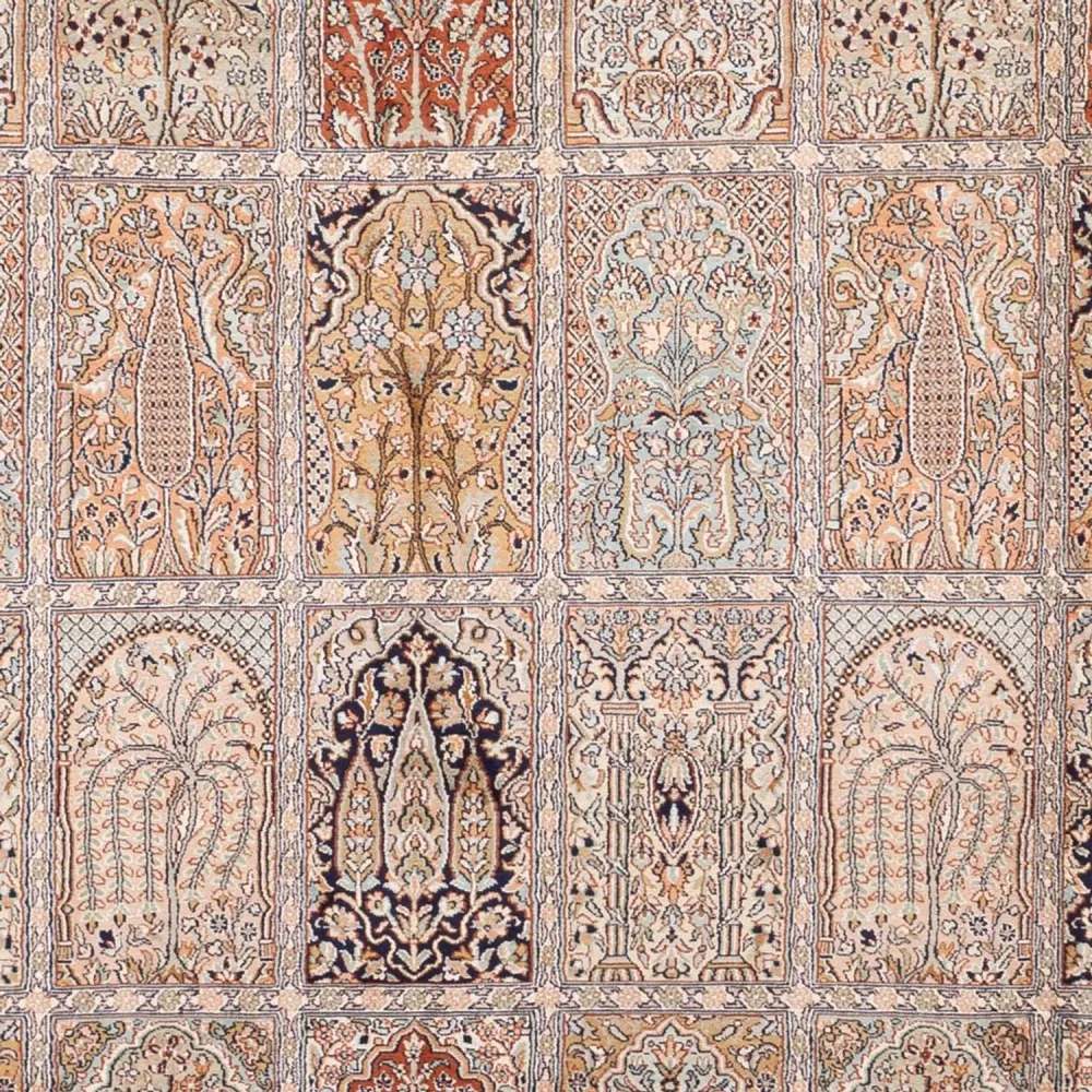 Silketeppe - Kashmir silke - 315 x 214 cm - lys beige