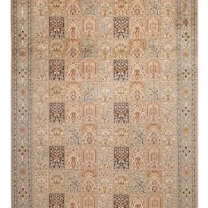 Silketeppe - Kashmir silke - 316 x 220 cm - mørk beige