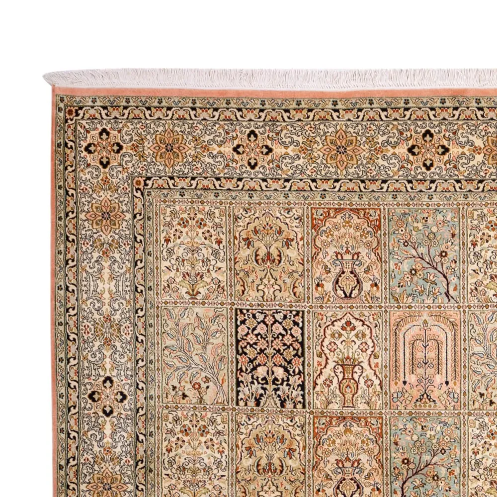 Silketeppe - Kashmir silke - 316 x 220 cm - mørk beige