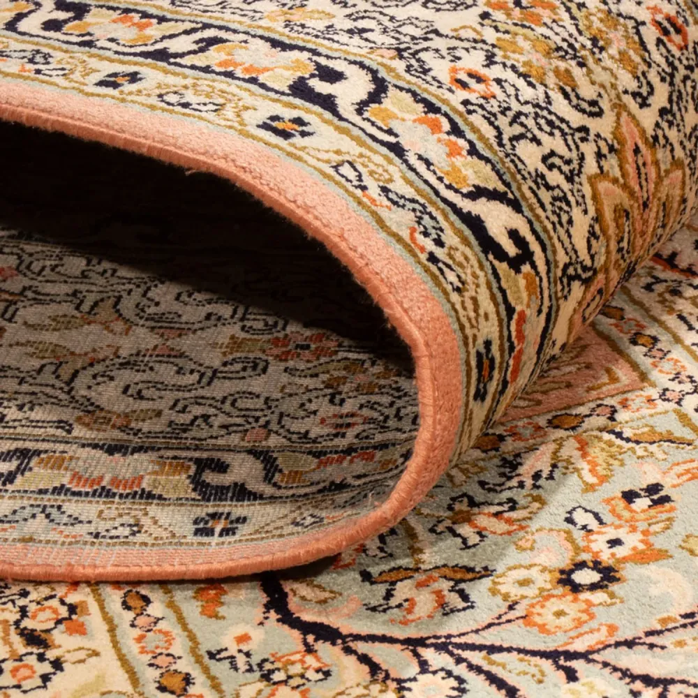 Silketeppe - Kashmir silke - 316 x 220 cm - mørk beige