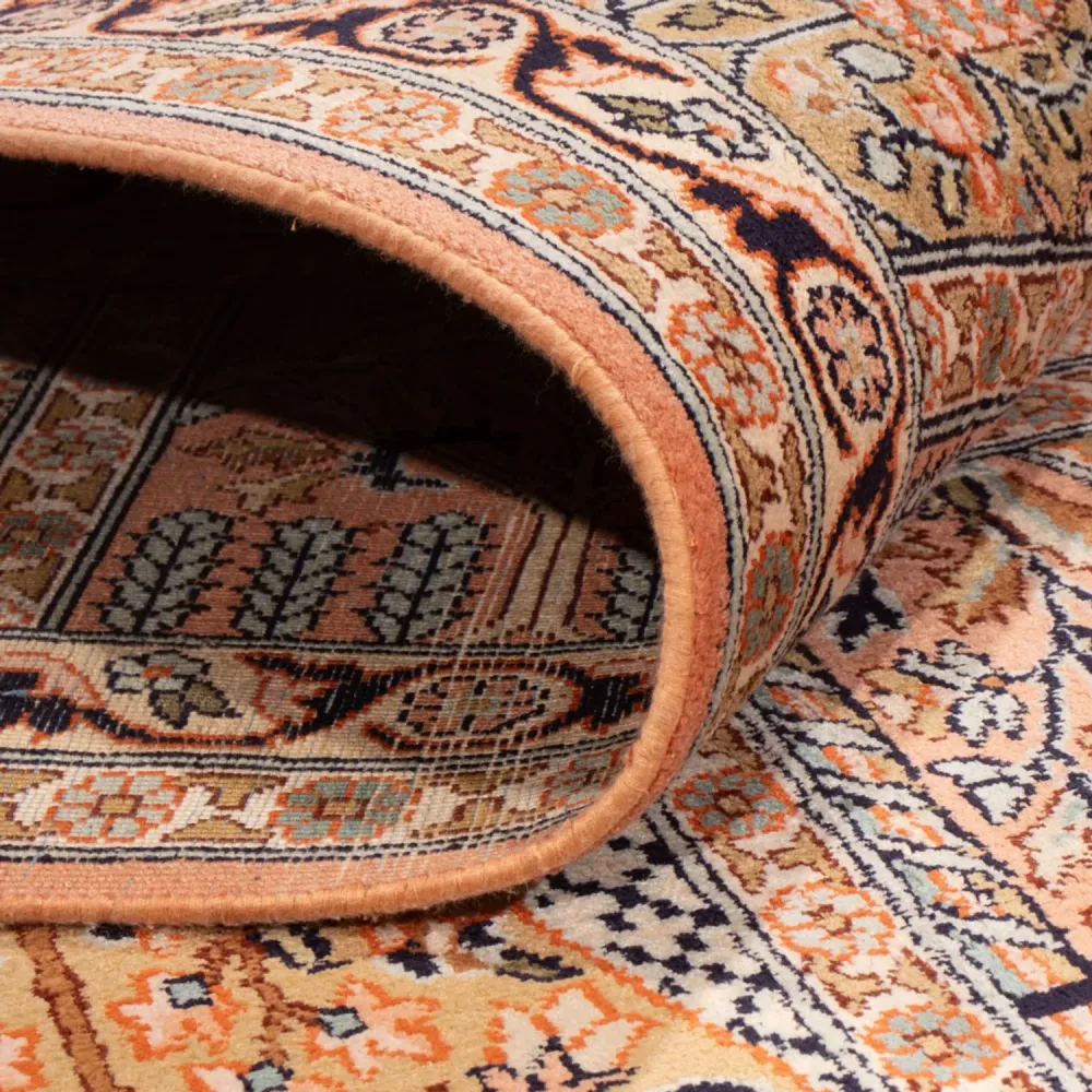 Silketeppe - Kashmir silke - 317 x 221 cm - mørk beige