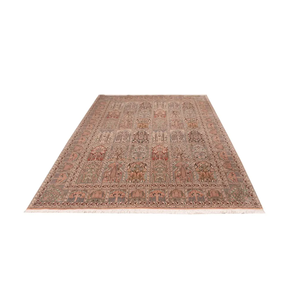 Silketeppe - Kashmir silke - 317 x 221 cm - mørk beige