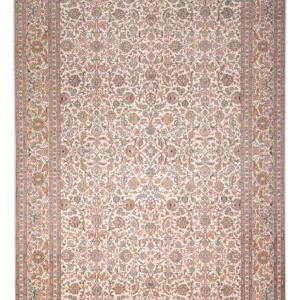 Silketeppe - Kashmir silke - 318 x 216 cm - mørk beige