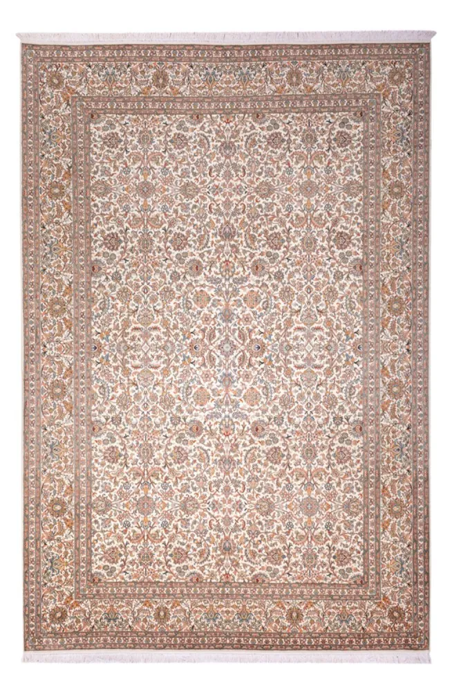 Silketeppe - Kashmir silke - 318 x 216 cm - mørk beige