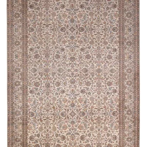 Silketeppe - Kashmir silke - 326 x 216 cm - mørk beige
