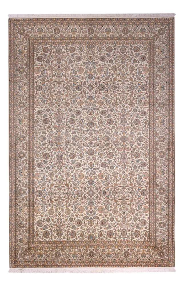 Silketeppe - Kashmir silke - 326 x 216 cm - mørk beige