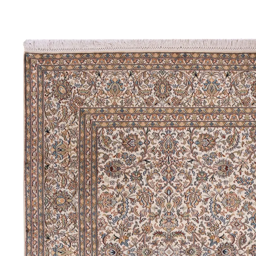 Silketeppe - Kashmir silke - 326 x 216 cm - mørk beige