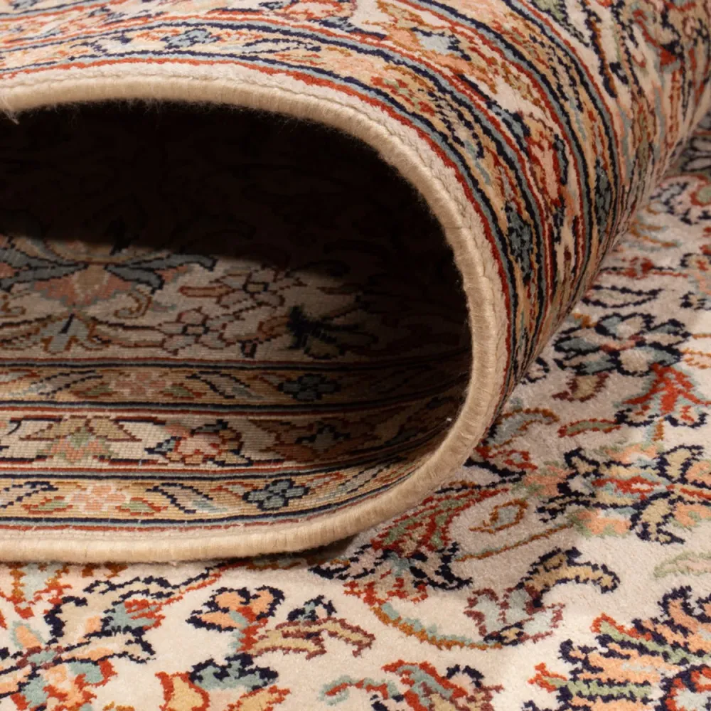 Silketeppe - Kashmir silke - 326 x 216 cm - mørk beige