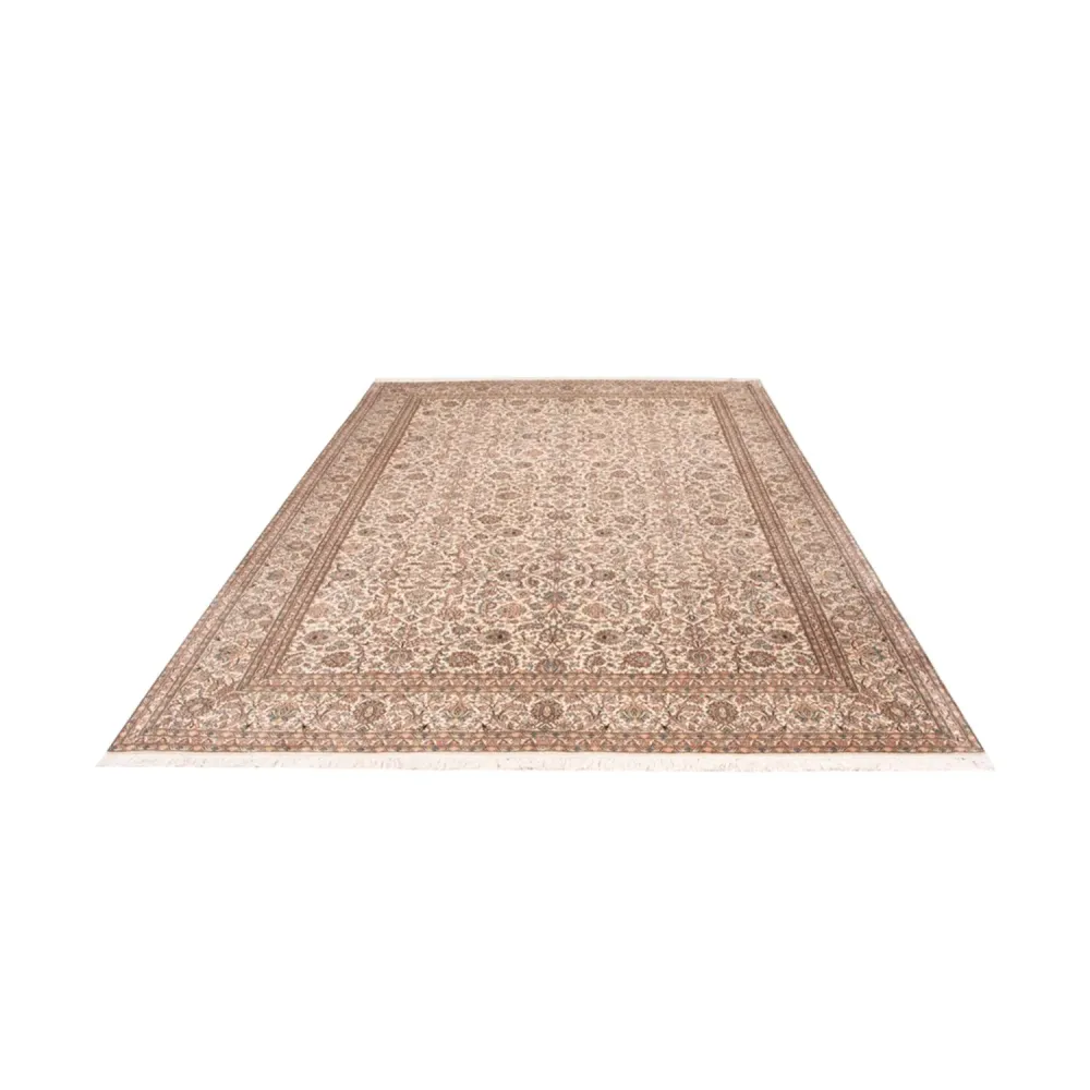 Silketeppe - Kashmir silke - 326 x 216 cm - mørk beige
