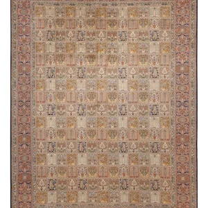 Silketeppe - Kashmir silke - 330 x 246 cm - mørk beige