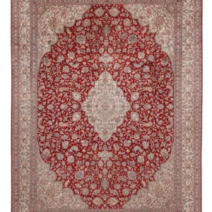 Silketeppe - Kashmir silke - 332 x 245 cm - rød