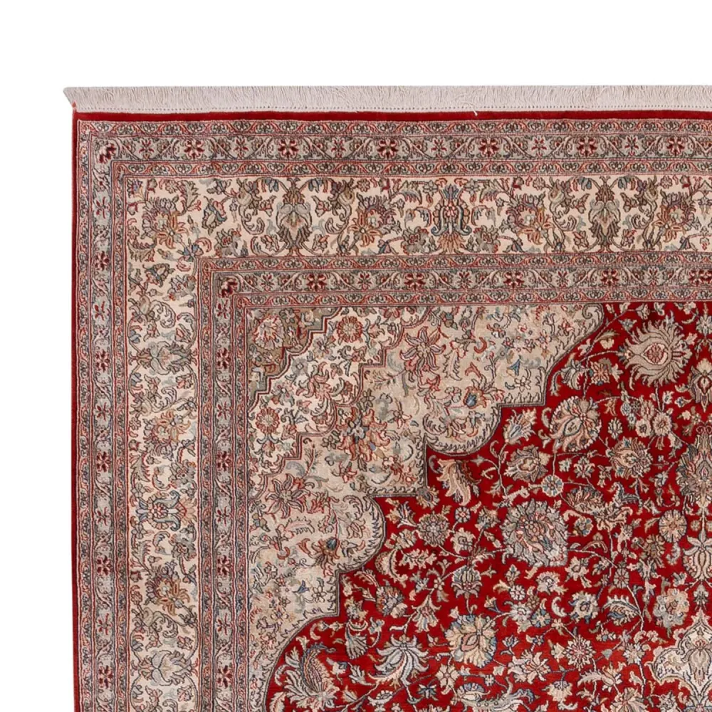 Silketeppe - Kashmir silke - 332 x 245 cm - rød