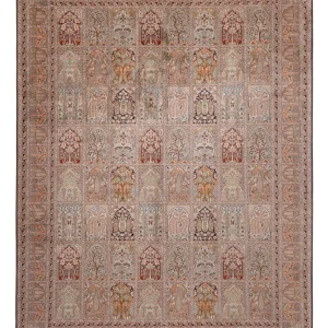 Silketeppe - Kashmir silke - 362 x 274 cm - mørk beige