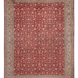 Silketeppe - Kashmir silke - 369 x 279 cm - rød