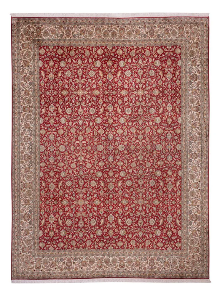 Silketeppe - Kashmir silke - 369 x 279 cm - rød