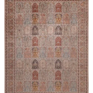 Silketeppe - Kashmir silke - 372 x 277 cm - mørk beige