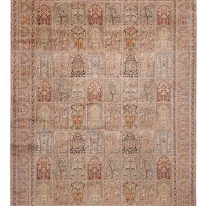 Silketeppe - Kashmir silke - 403 x 298 cm - mørk beige