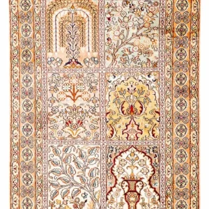 Silketeppe - Kashmir silke - 98 x 60 cm - beige
