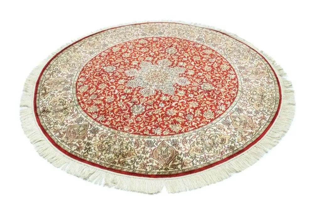 Silketeppe - Kashmir silke square - 158 x 150 cm - rød
