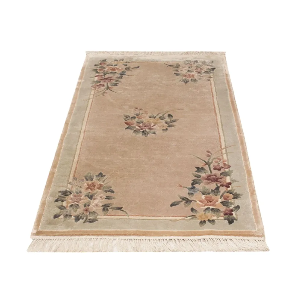 Silketeppe - Kina silke - 135 x 70 cm - beige