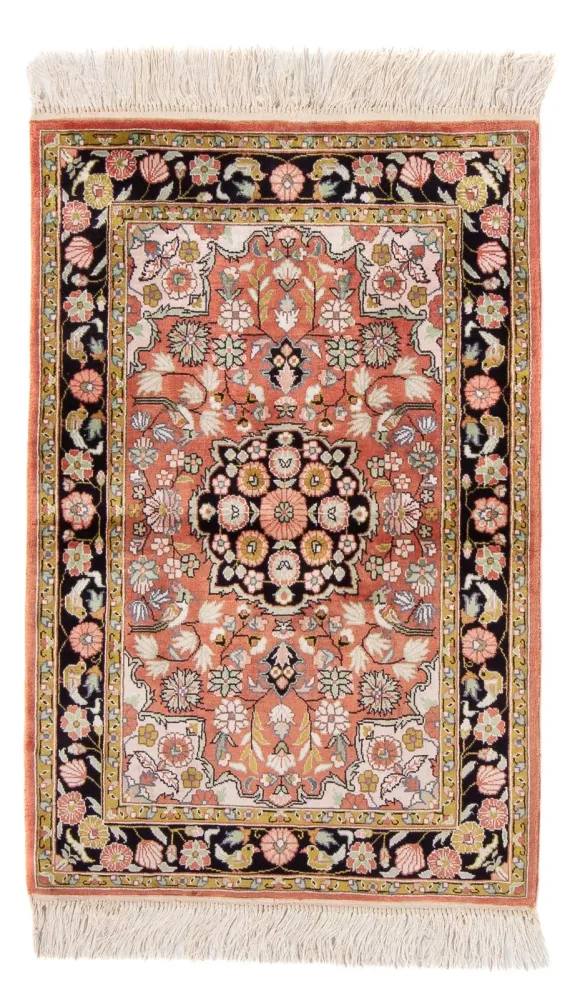 Silketeppe - Kina silke - 93 x 62 cm - rød