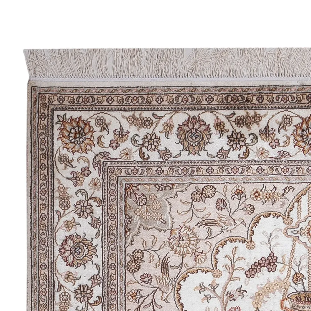 Silketeppe - Kina silke - 183 x 122 cm - krem