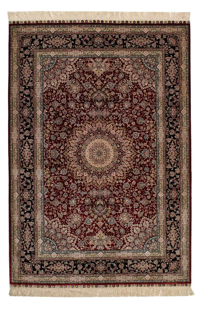 Silketeppe - Kina silke - 183 x 122 cm - mørk rød