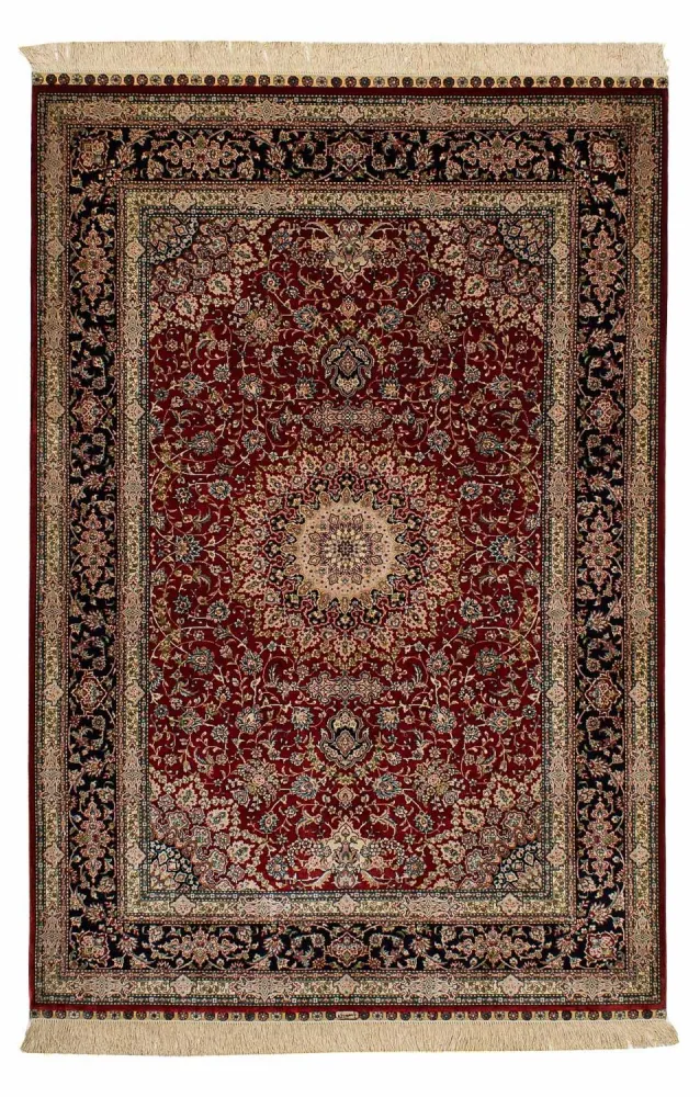 Silketeppe - Kina silke - 183 x 122 cm - mørk rød
