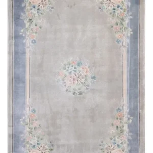 Silketeppe - Kina silke - 185 x 123 cm - grå
