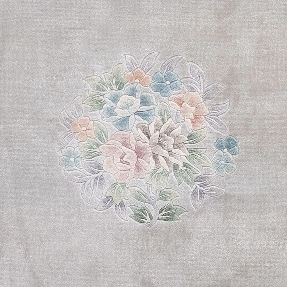 Silketeppe - Kina silke - 185 x 123 cm - grå