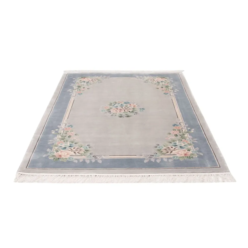 Silketeppe - Kina silke - 185 x 123 cm - grå