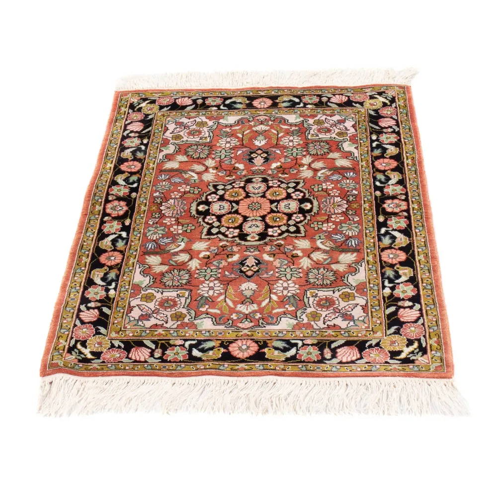 Silketeppe - Kina silke - 93 x 62 cm - rød