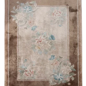 Silketeppe - Kina silke - 90 x 60 cm - karamell