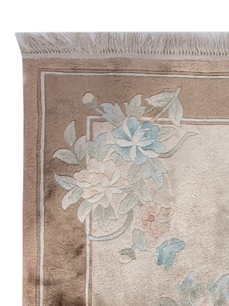 Silketeppe - Kina silke - 90 x 60 cm - karamell