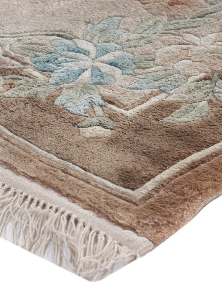 Silketeppe - Kina silke - 90 x 60 cm - karamell