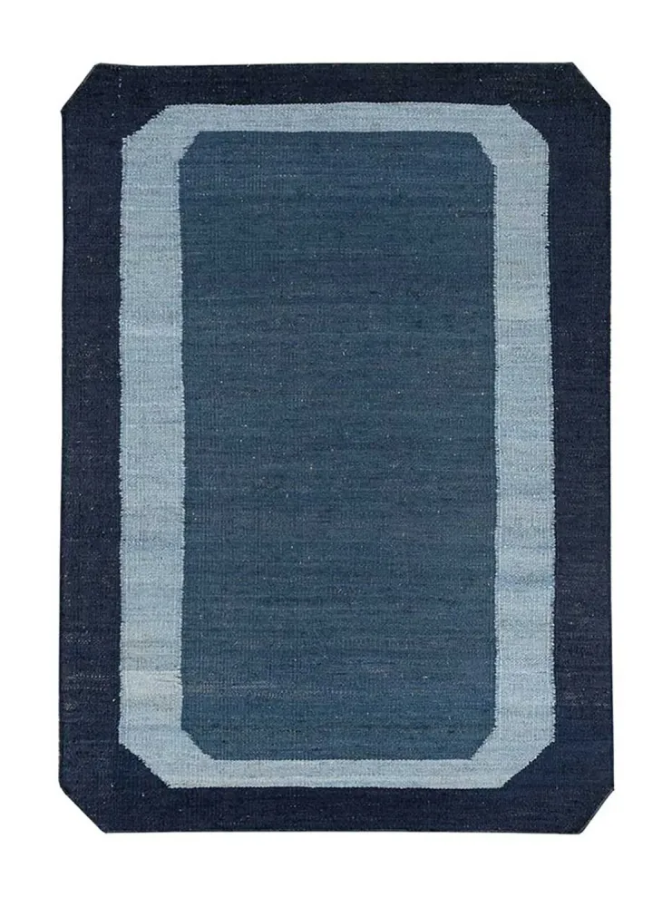 Sisalteppe spesiell form - 270 x 180 cm - blå