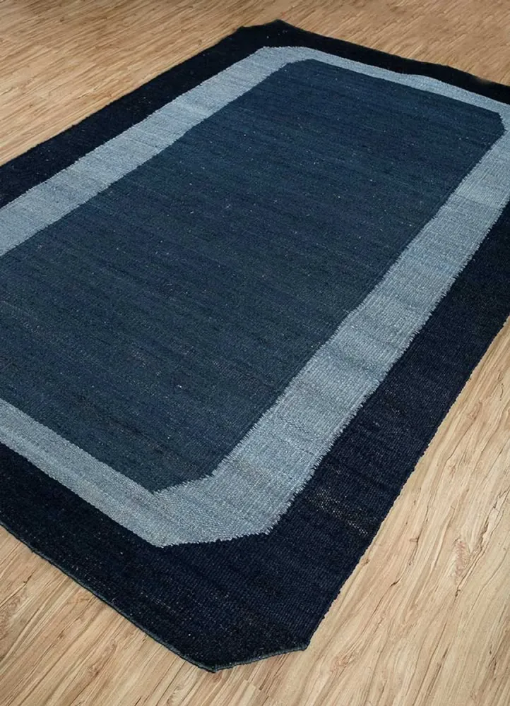 Sisalteppe spesiell form - 270 x 180 cm - blå