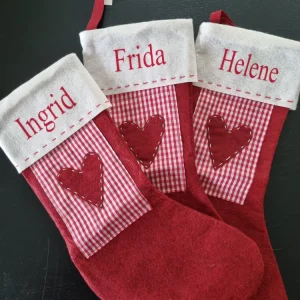 Stor Julestrømpe Med Valfritt Navn, Rød