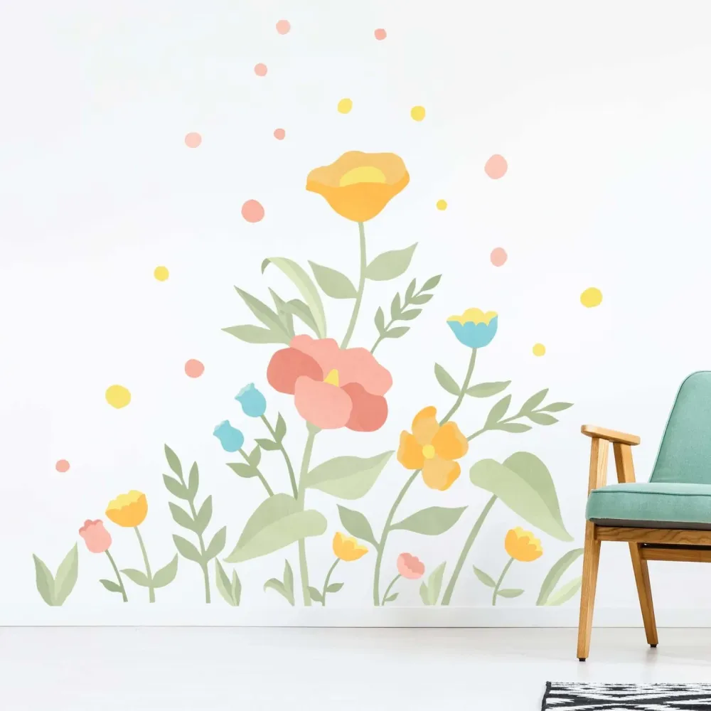Store blomsterveggklistremerker