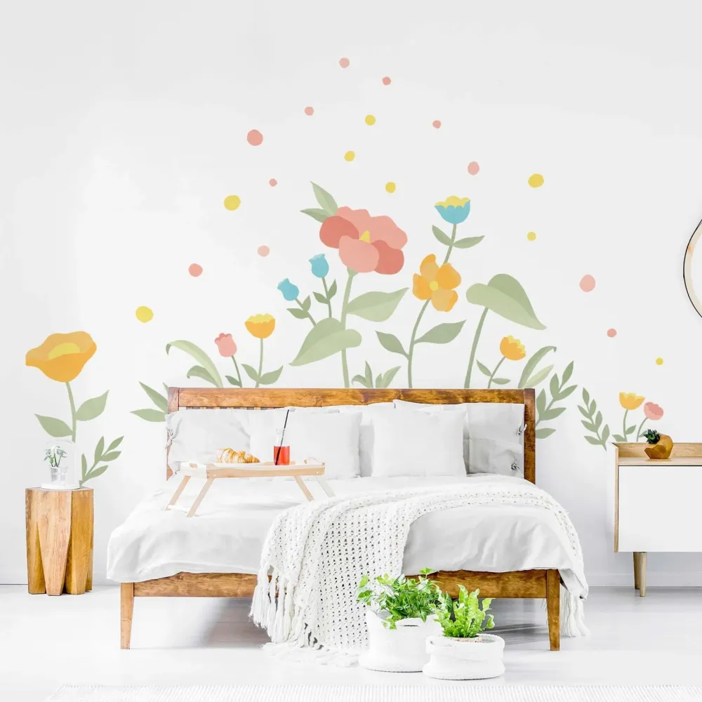 Store blomsterveggklistremerker
