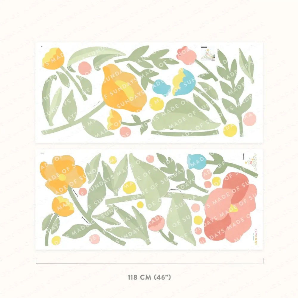 Store blomsterveggklistremerker