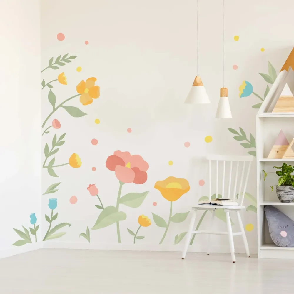 Store blomsterveggklistremerker