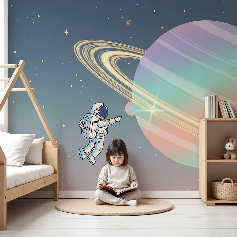 Tapet barnerom | Astronaut som utforsker rommets undre