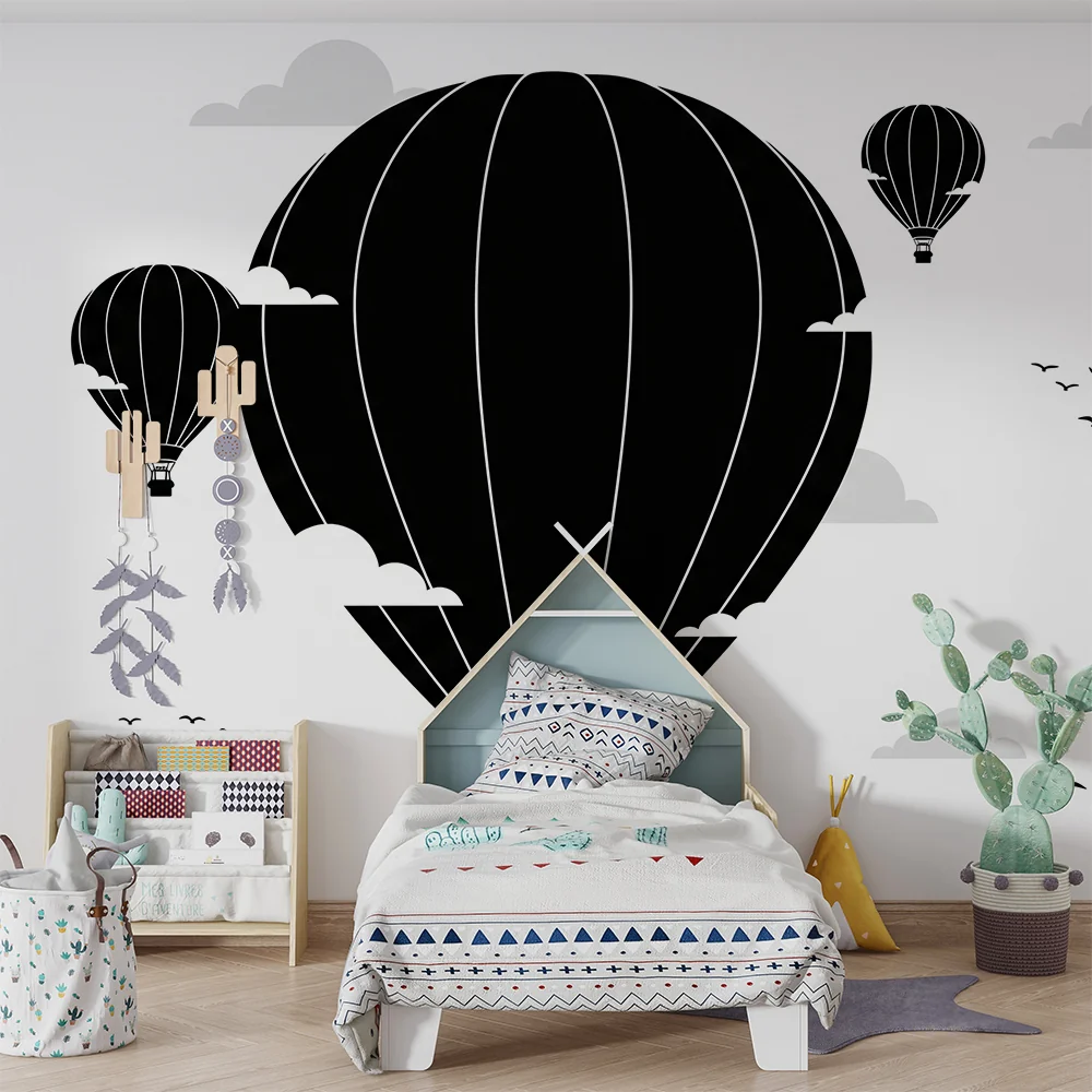 Tapet barnerom | Elegante luftballonger i en minimalistisk himmel
