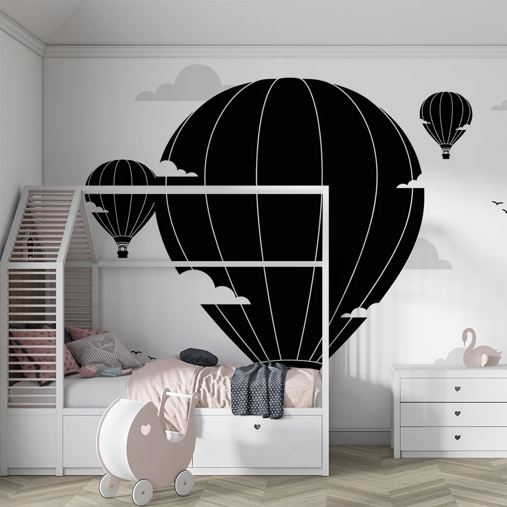 Tapet barnerom | Elegante luftballonger i en minimalistisk himmel
