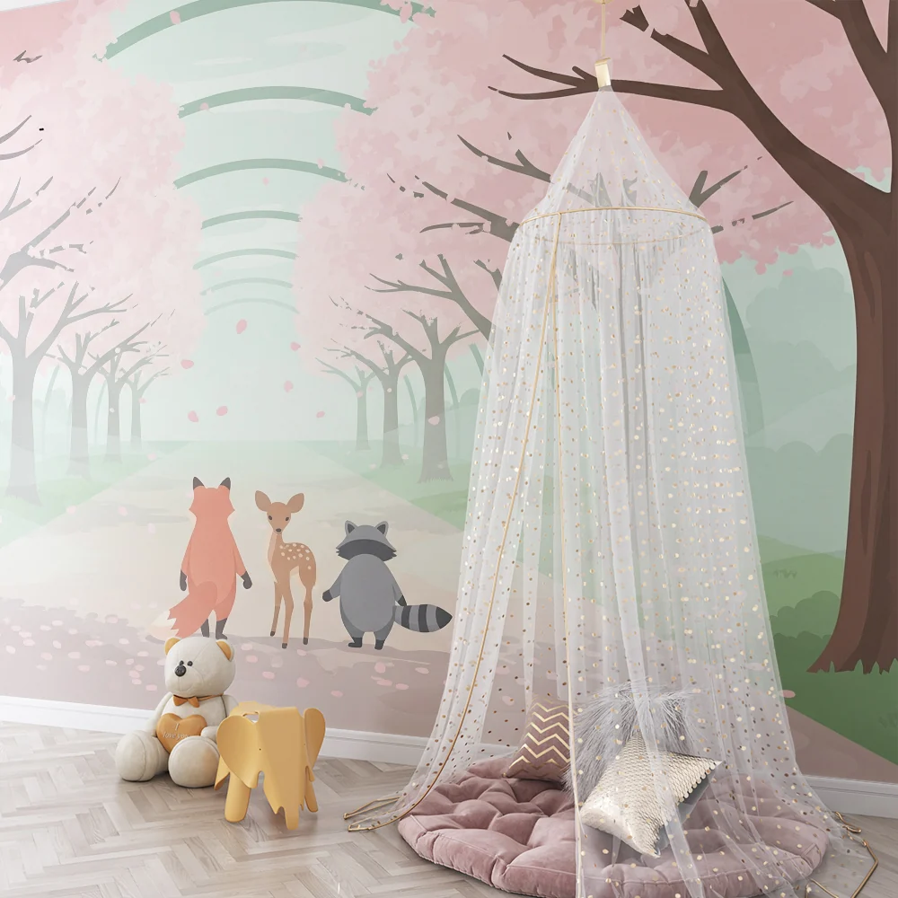 Tapet barnerom | Enchanting promenade under blooming cherry trees