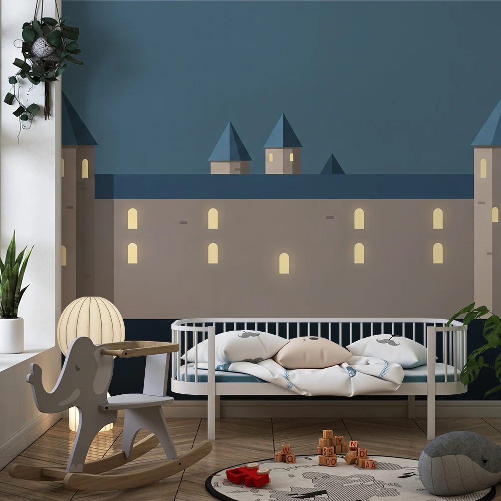 Tapet barnerom | Eventyrslott under en stjernehimmel