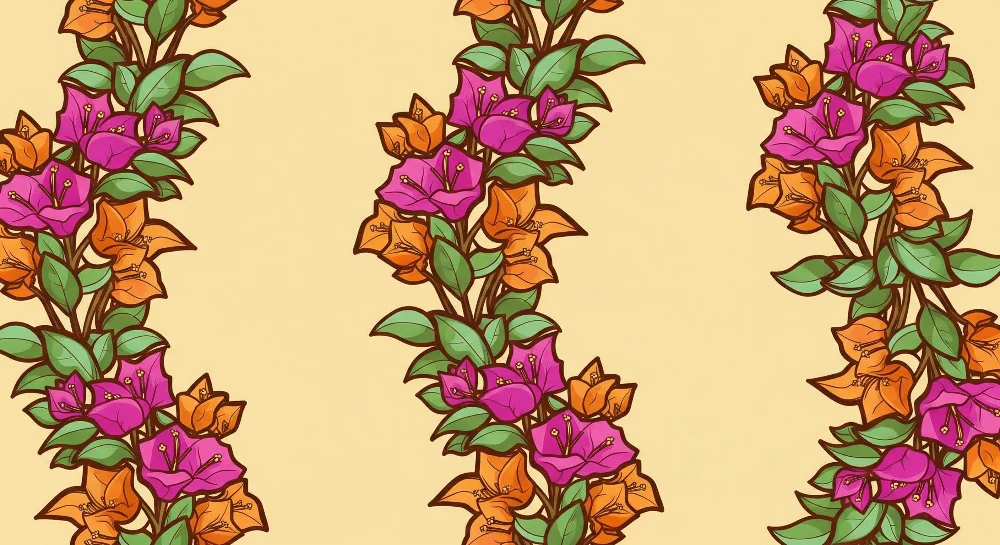Tapet barnerom | Fargerike blomsterlinjer