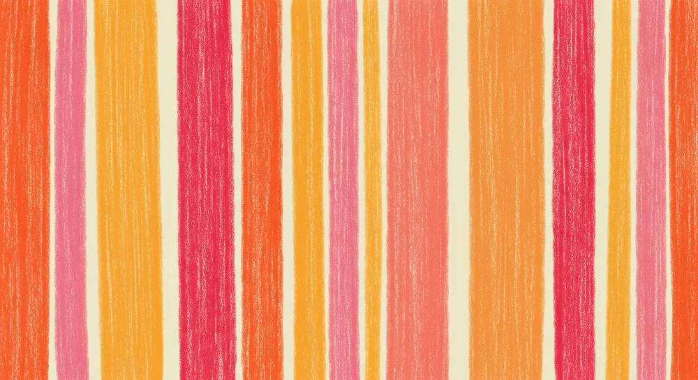 Tapet barnerom | Fargerike striper i oransje, rosa og gul