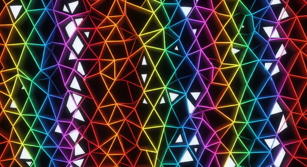 Tapet barnerom | Fargerikt geometrisk neonmønster